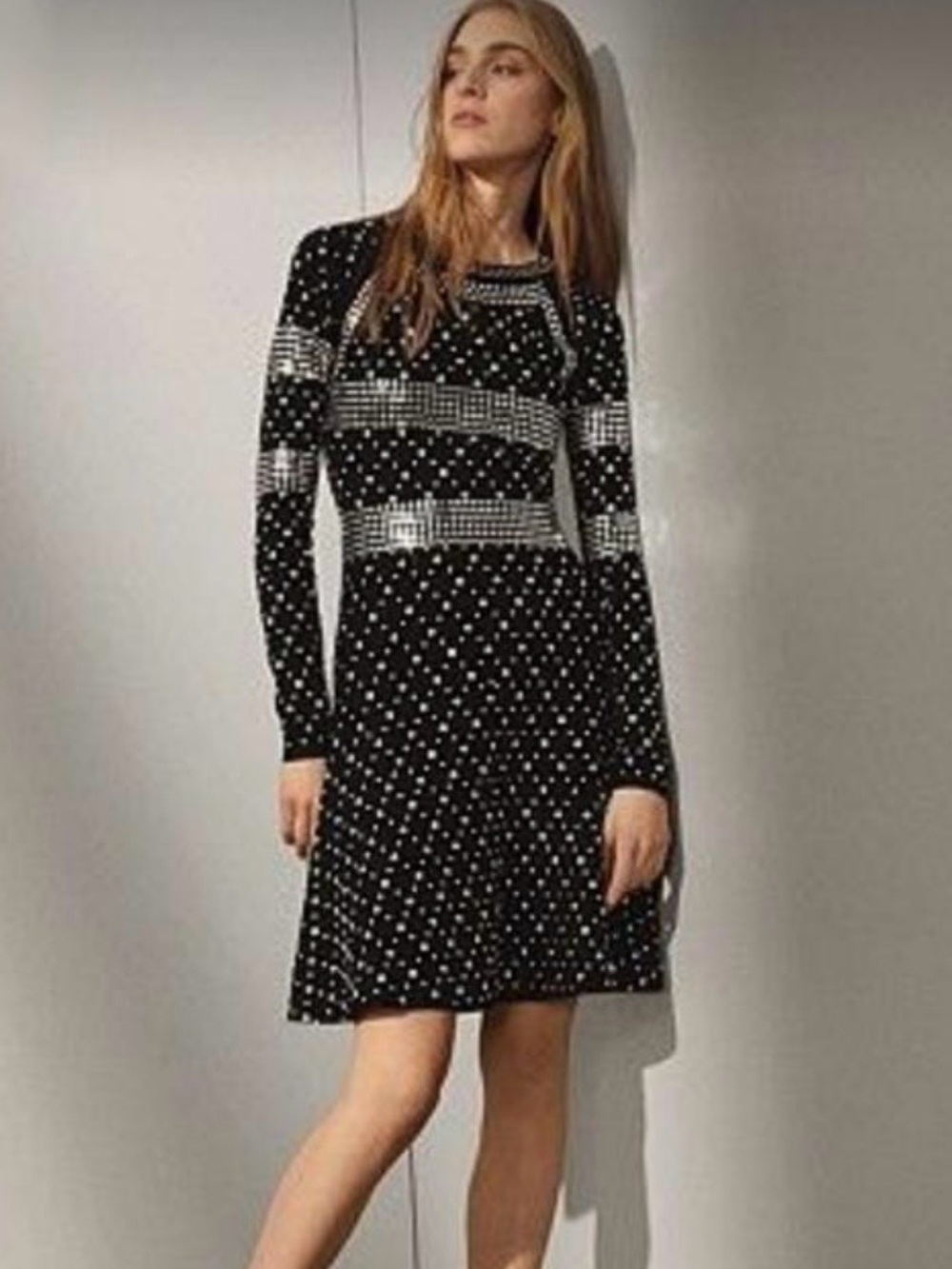 Michael Kors Studded long sleeve dress. Small